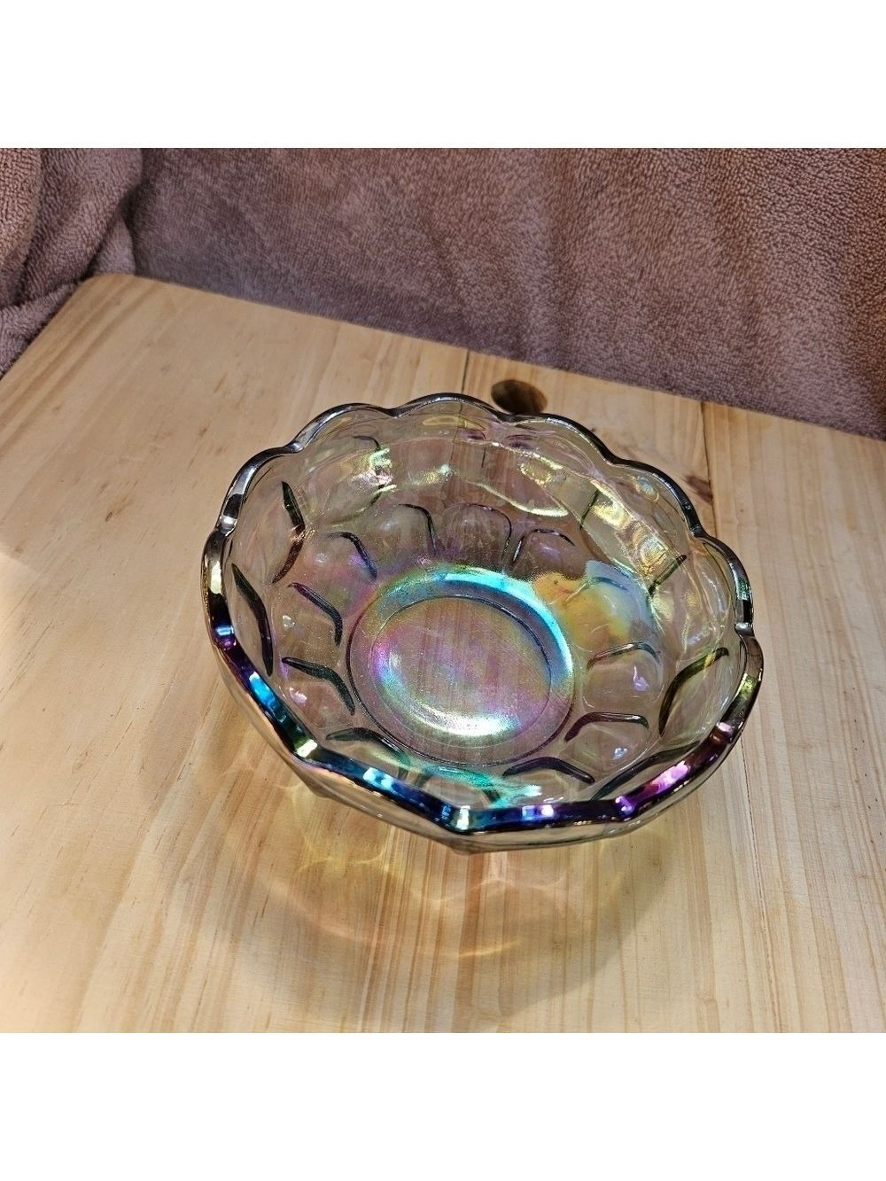 Vintage Federal Glass, Iridescent Colonial Candy Dish
